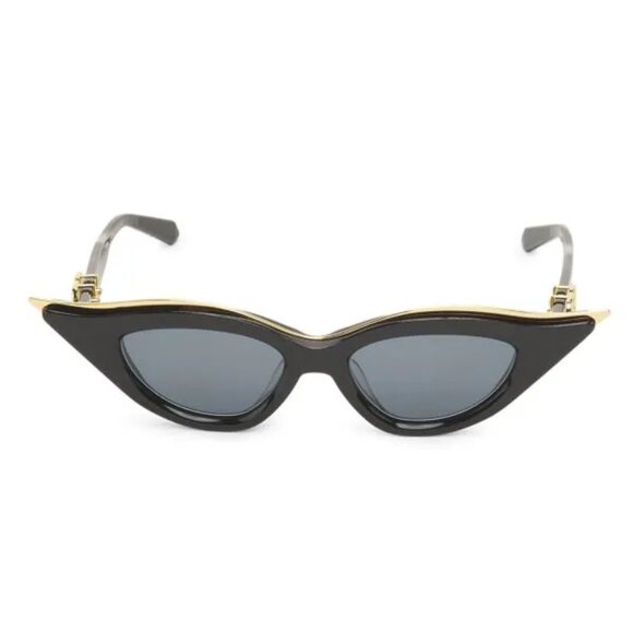 VALENTINO GARAVANI  Black & Gold 49MM Cat-Eye Sunglasses. NEW - Picture 1 of 4
